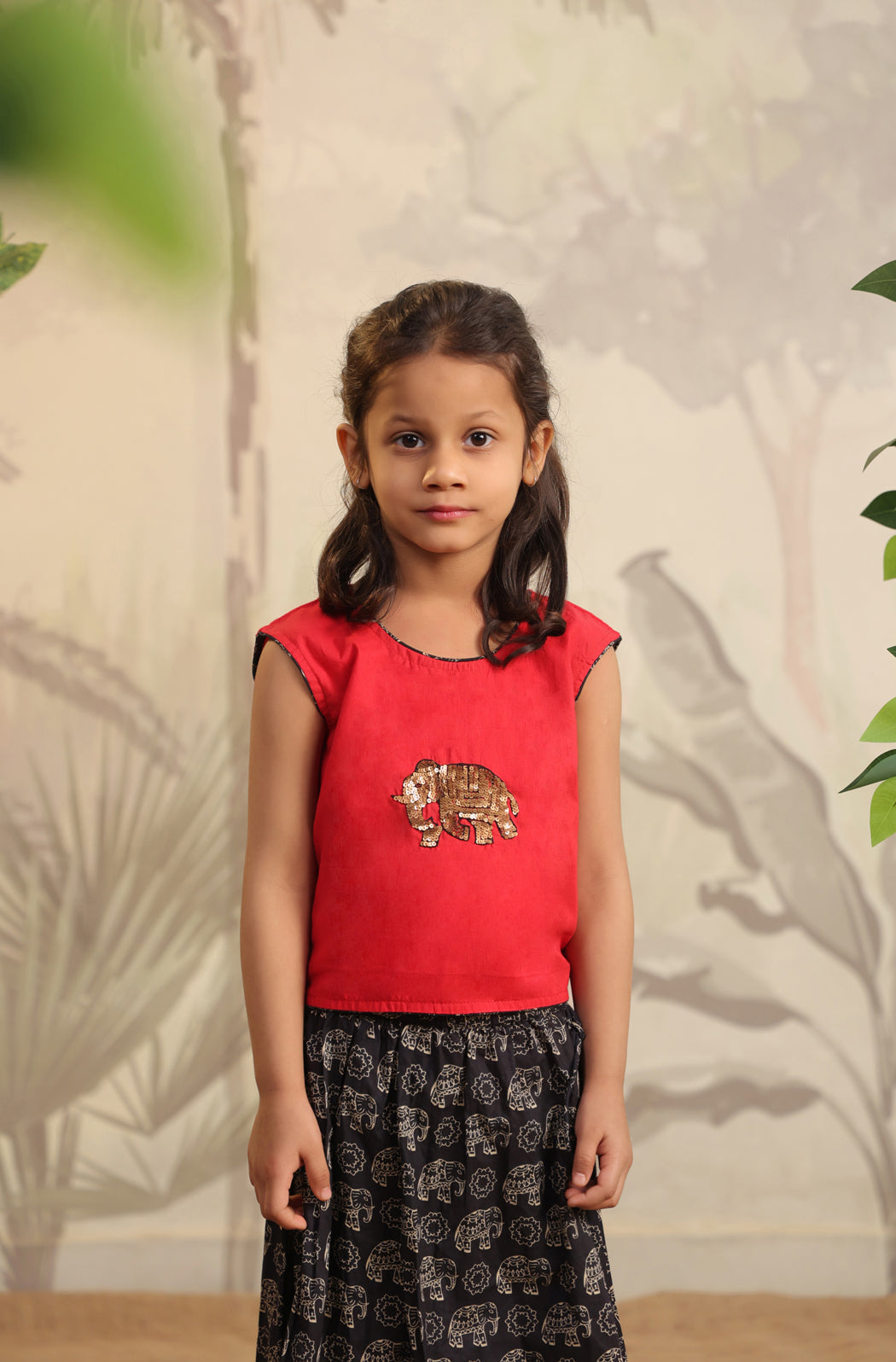 GIRL ELEPHANT SKIRT TOP SET