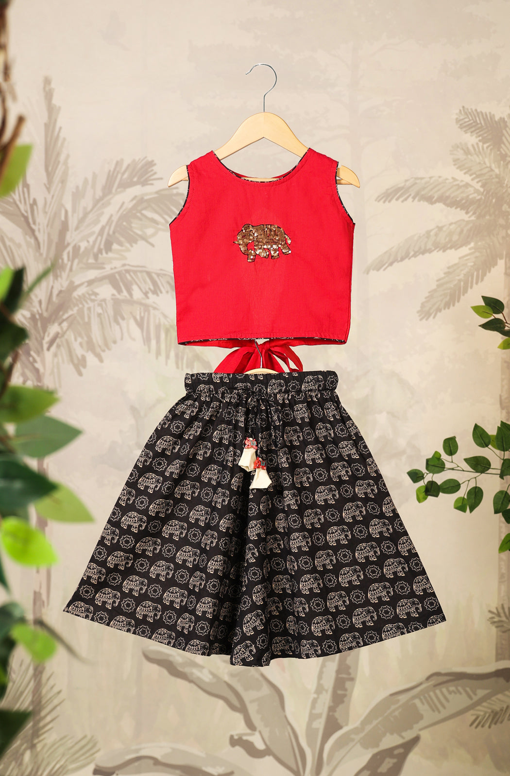 GIRL ELEPHANT SKIRT TOP SET