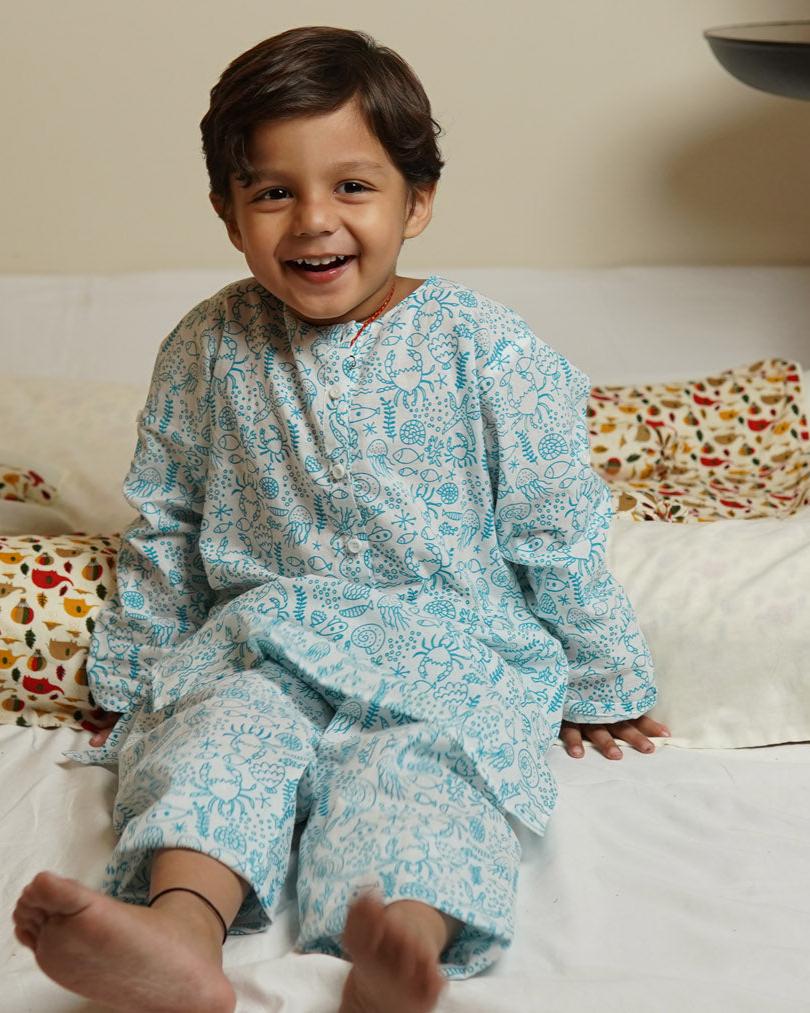 Aqua Dream Kurta cum Co-ord Set