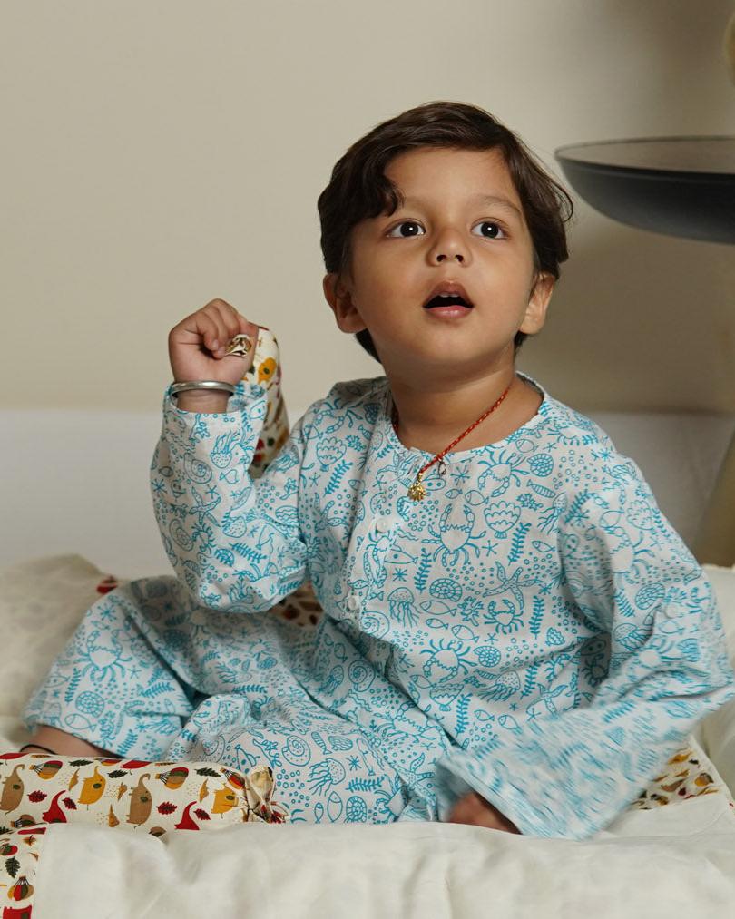 Aqua Dream Kurta cum Co-ord Set