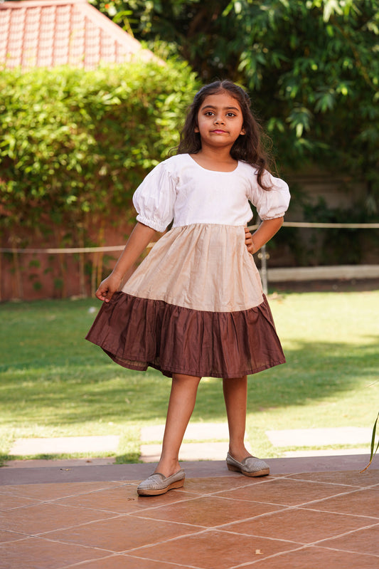 Trio-Colored Linen Frock