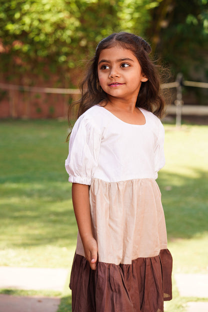 Trio-Colored Linen Frock