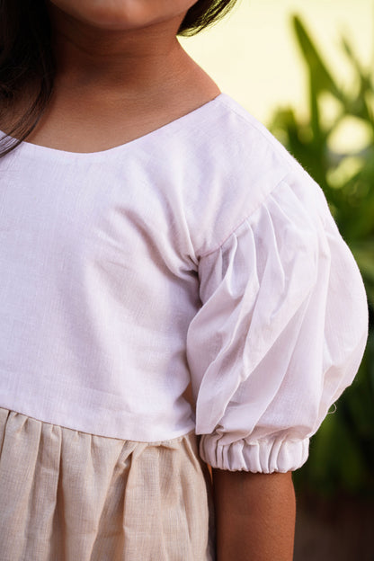 Trio-Colored Linen Frock