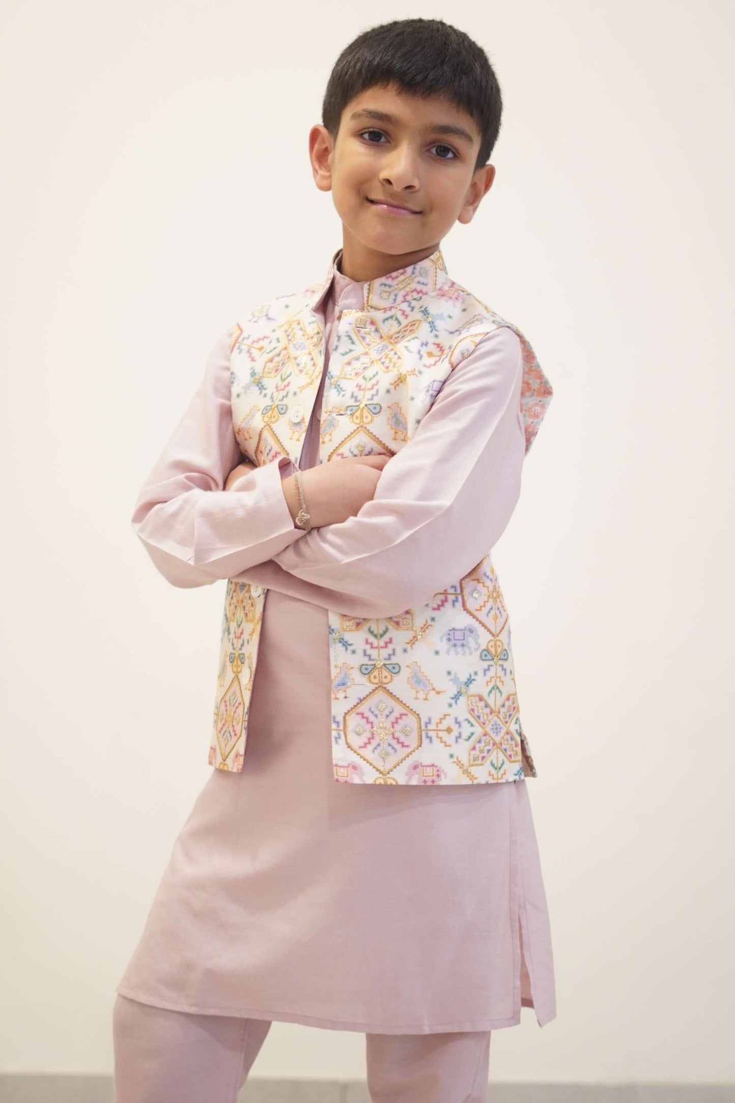 KURTA SET WITH  PRINTED JACKET