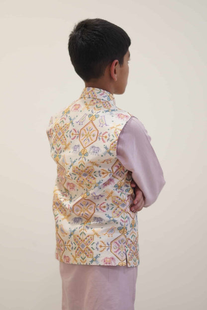 KURTA SET WITH  PRINTED JACKET