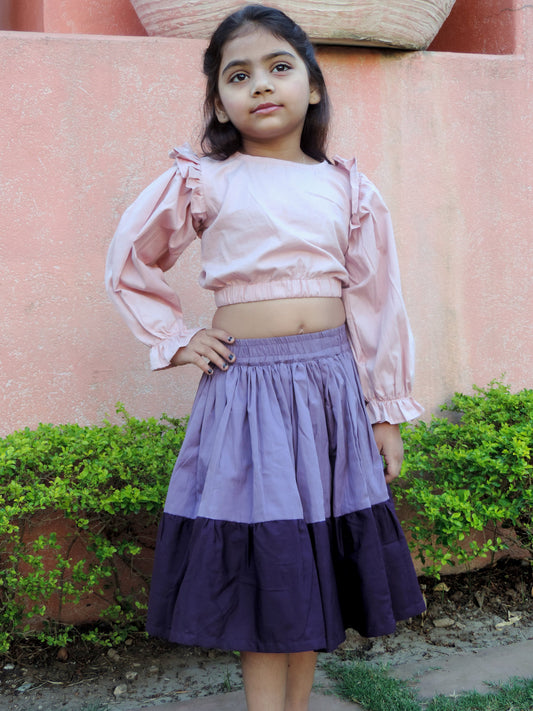 Crop Top With Two Layer Skirt Pair