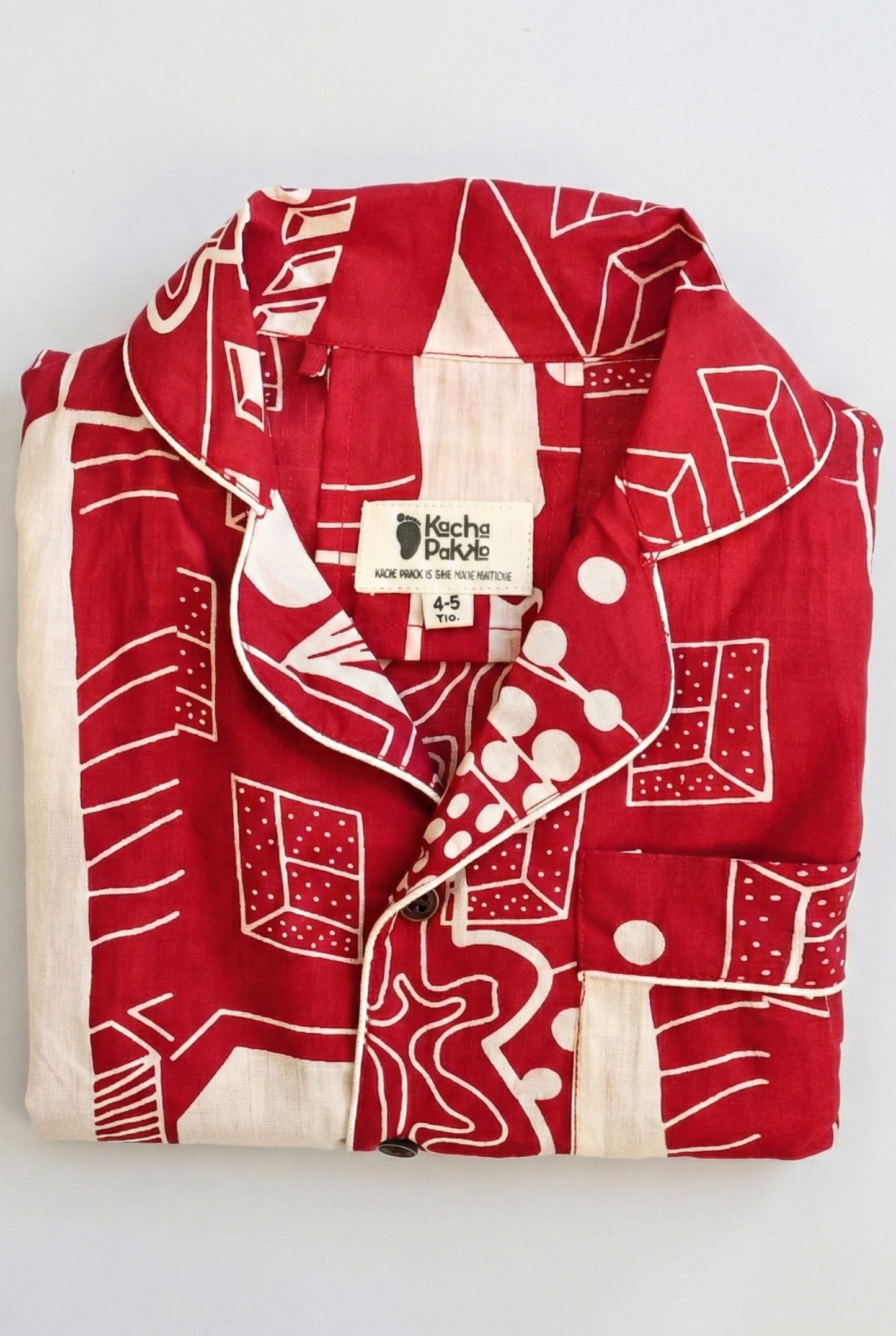 Red Doodle Dream Night Suit