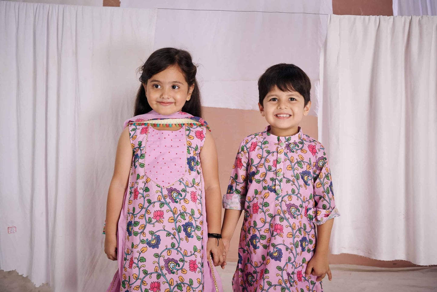 PINK KALAMKARI KURTA SET