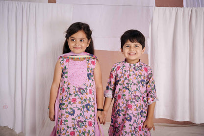 PINK KALAMKARI KURTA SET