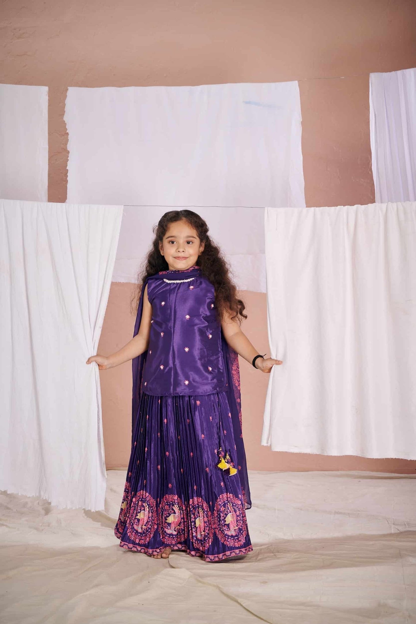 PURPLE KALAMKARI LEHENGA SET