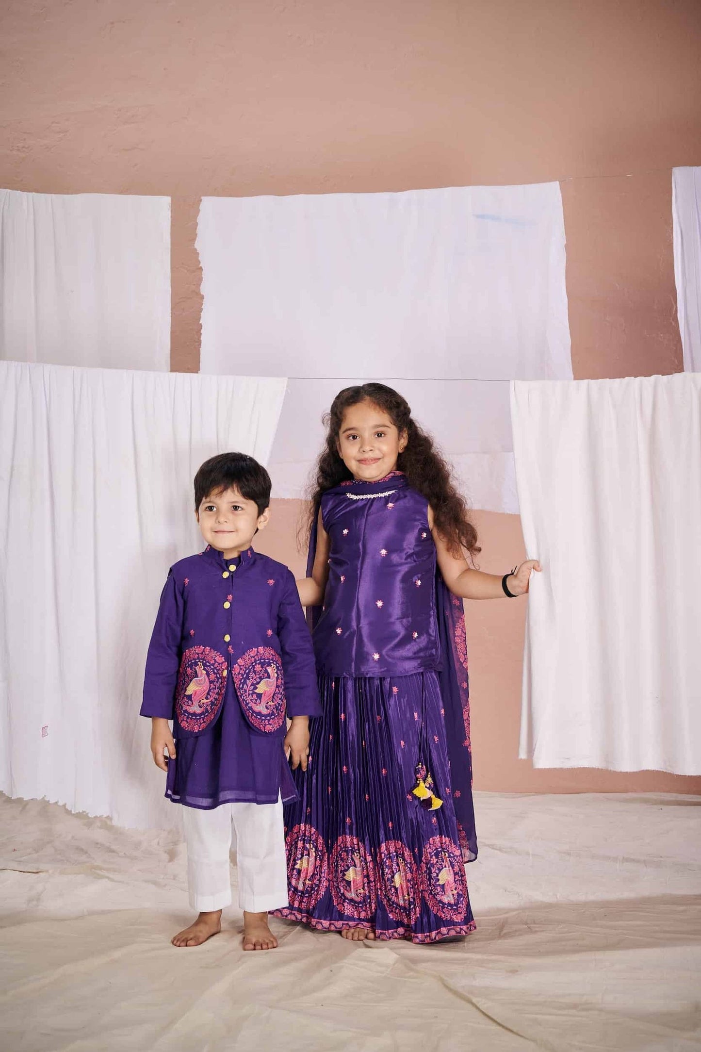 PURPLE KALAMKARI LEHENGA SET