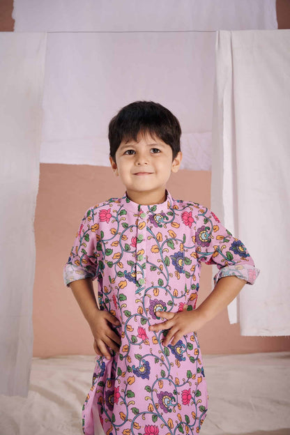 PINK KALAMKARI KURTA SET