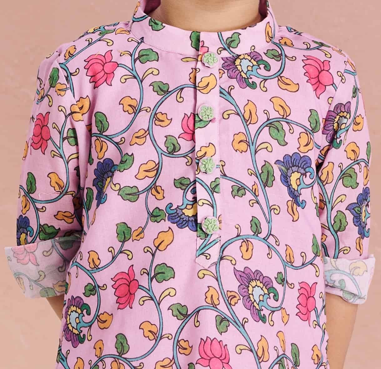 PINK KALAMKARI KURTA SET