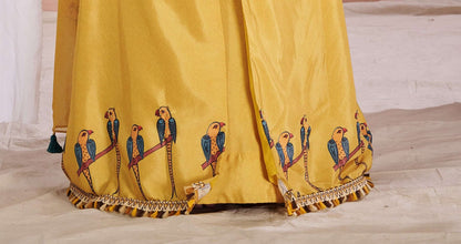 YELLOW PARROT ANARKALI JACKET SET