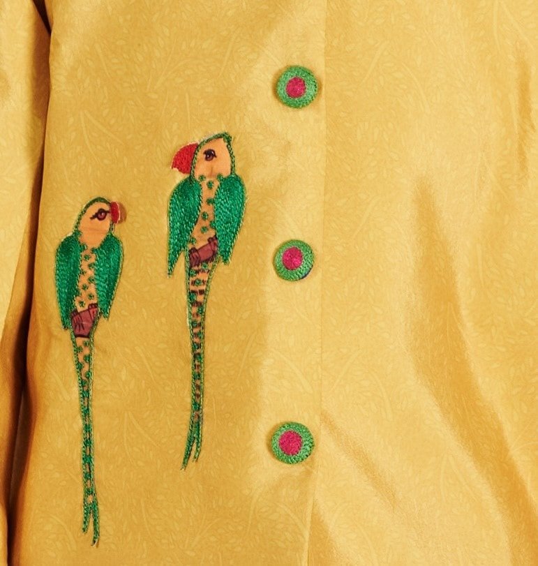 YELLOW PARROT BANDHGALA SET