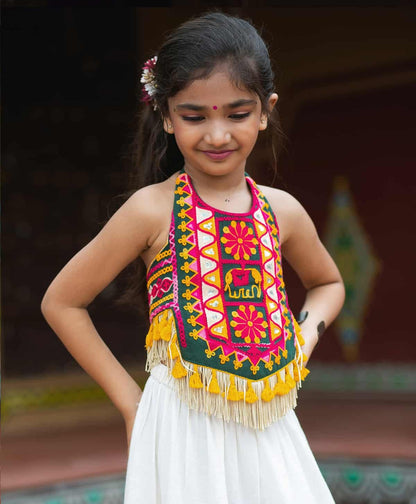 TRADITIONAL GUJARATI EMBROIDERED NAVRATRI  CROP TOP & CHOLI