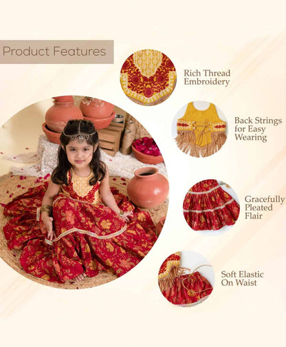 SLEEVELESS FRILLED LEHENGA CHOLI EMBROIDERED