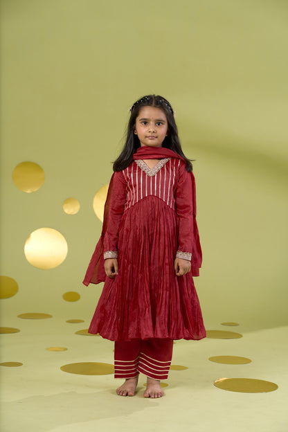 RED ANARKALI SET