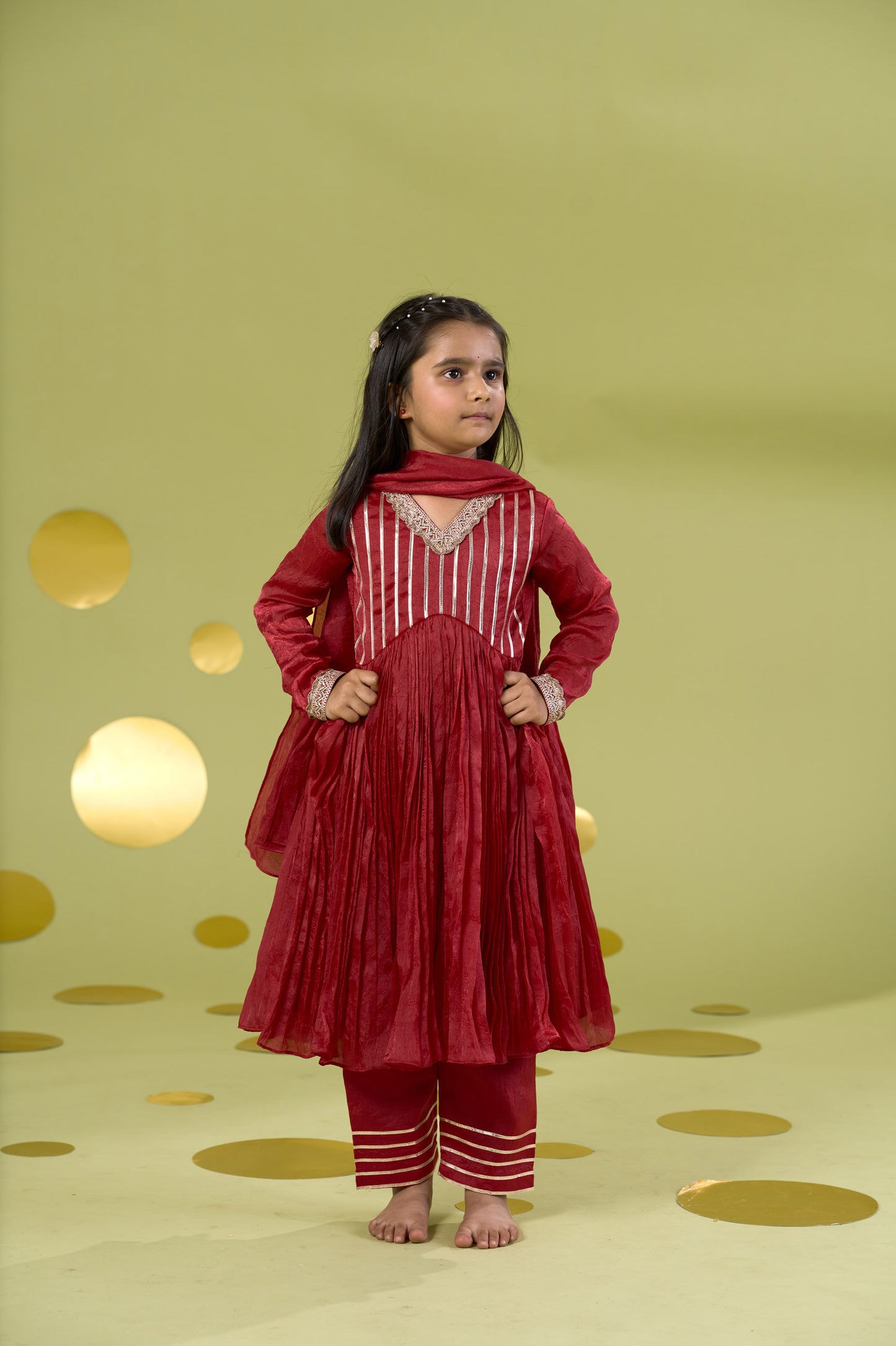 RED ANARKALI SET