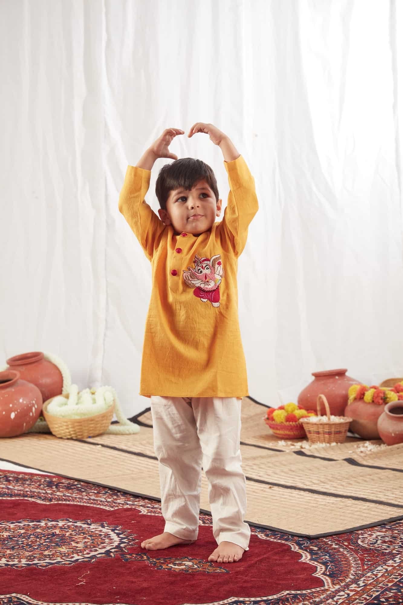 GANPATI KURTA YELLOW  WITH PANTS