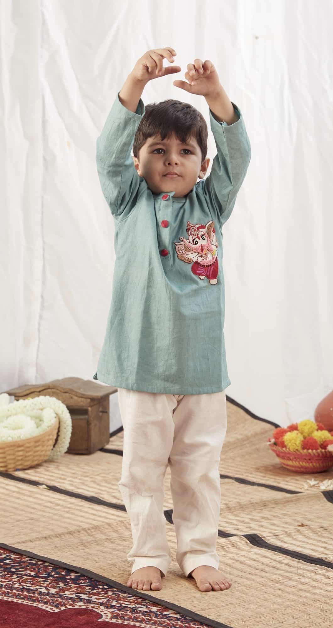 GANPATI KURTA BLUE  WITH PANTS