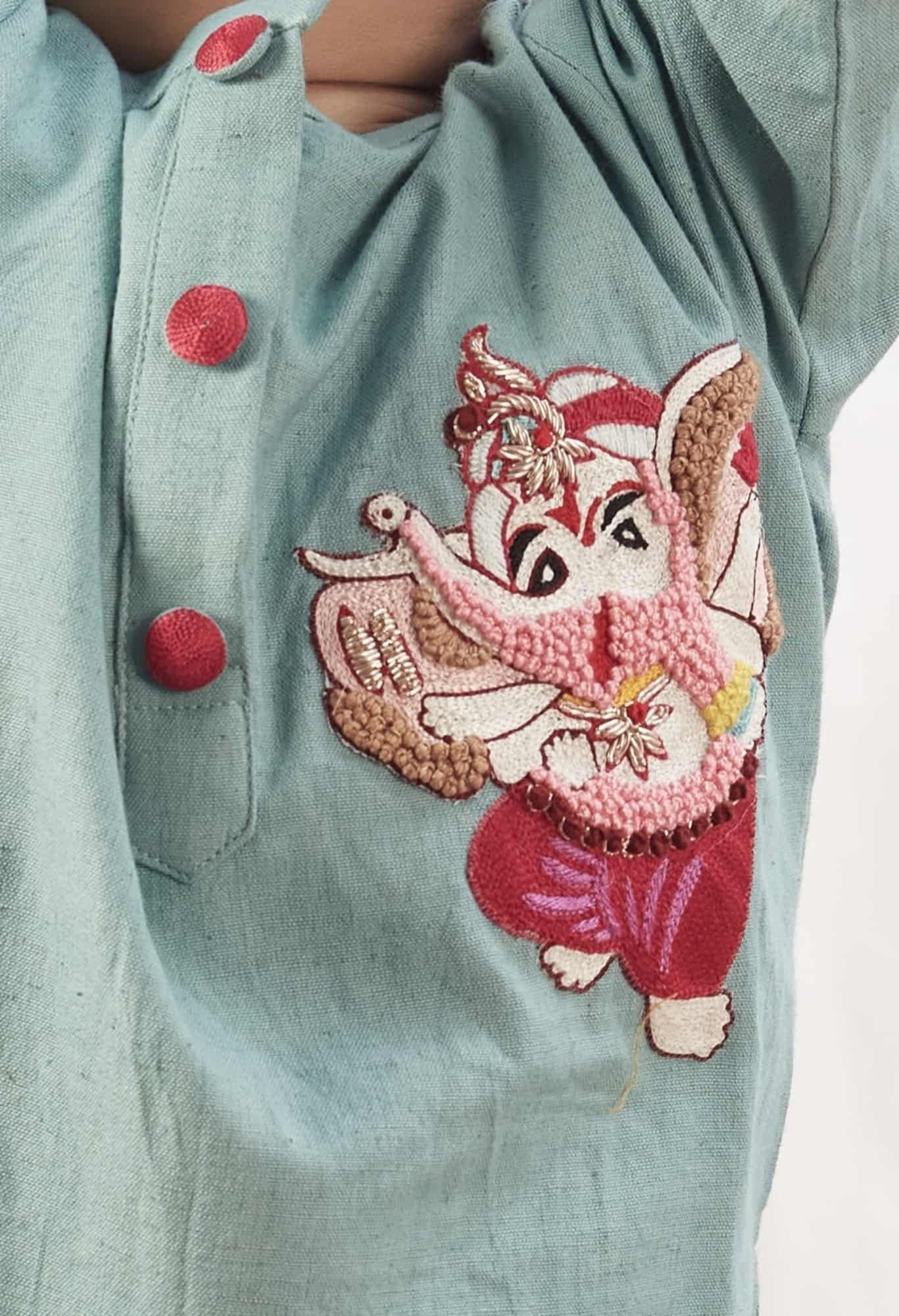 GANPATI KURTA BLUE  WITH PANTS