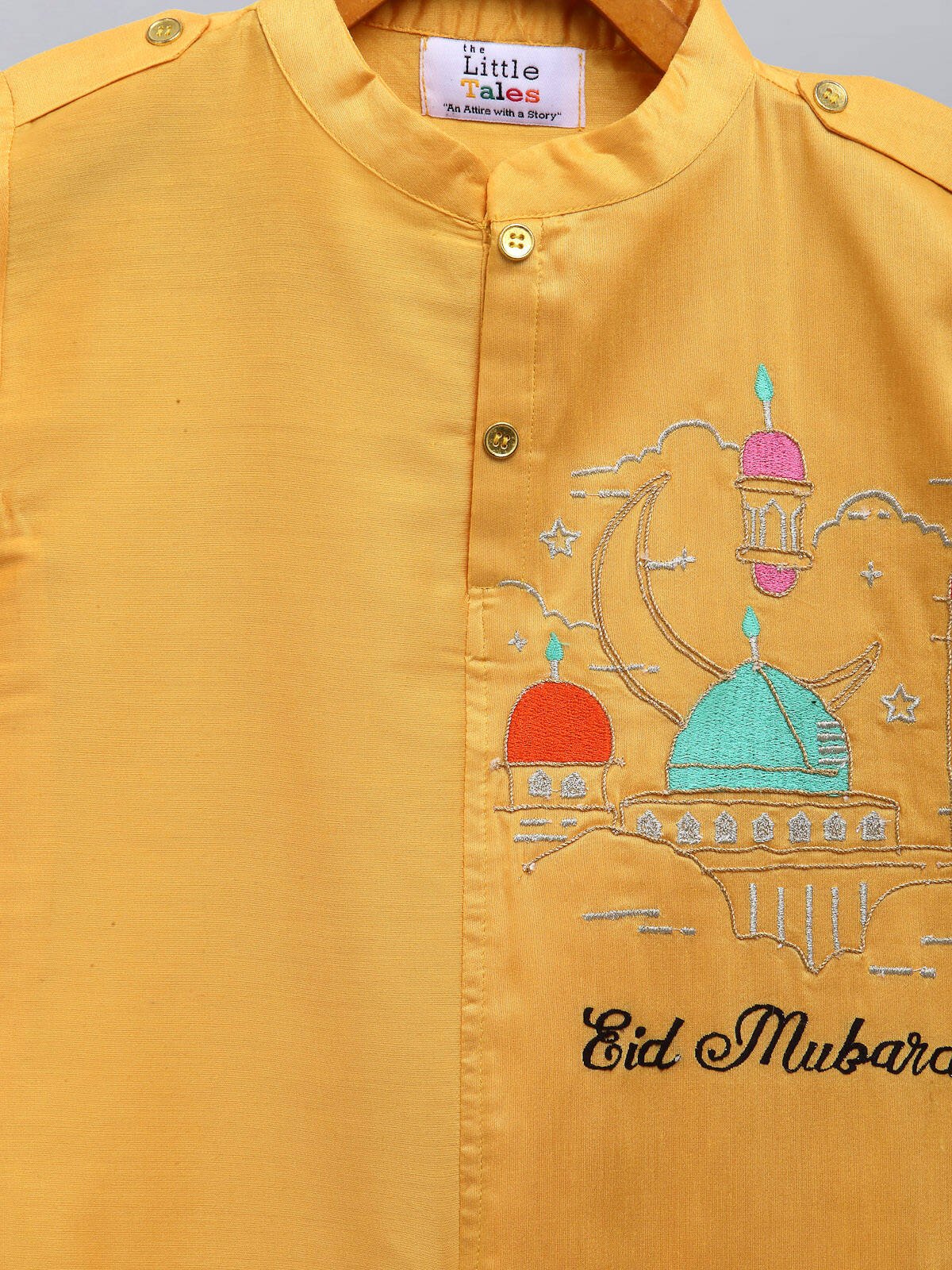 EID MUBARAK EMBROIDERED KURTA WITH SALWAR