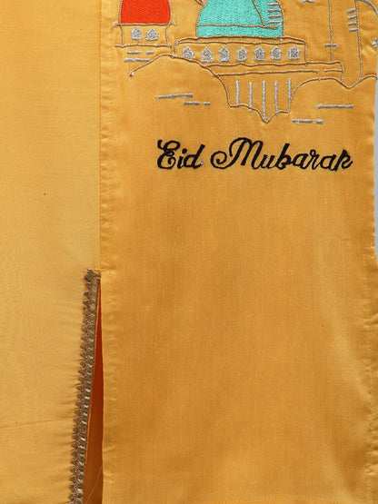 EID MUBARAK EMBROIDERED KURTA WITH SALWAR