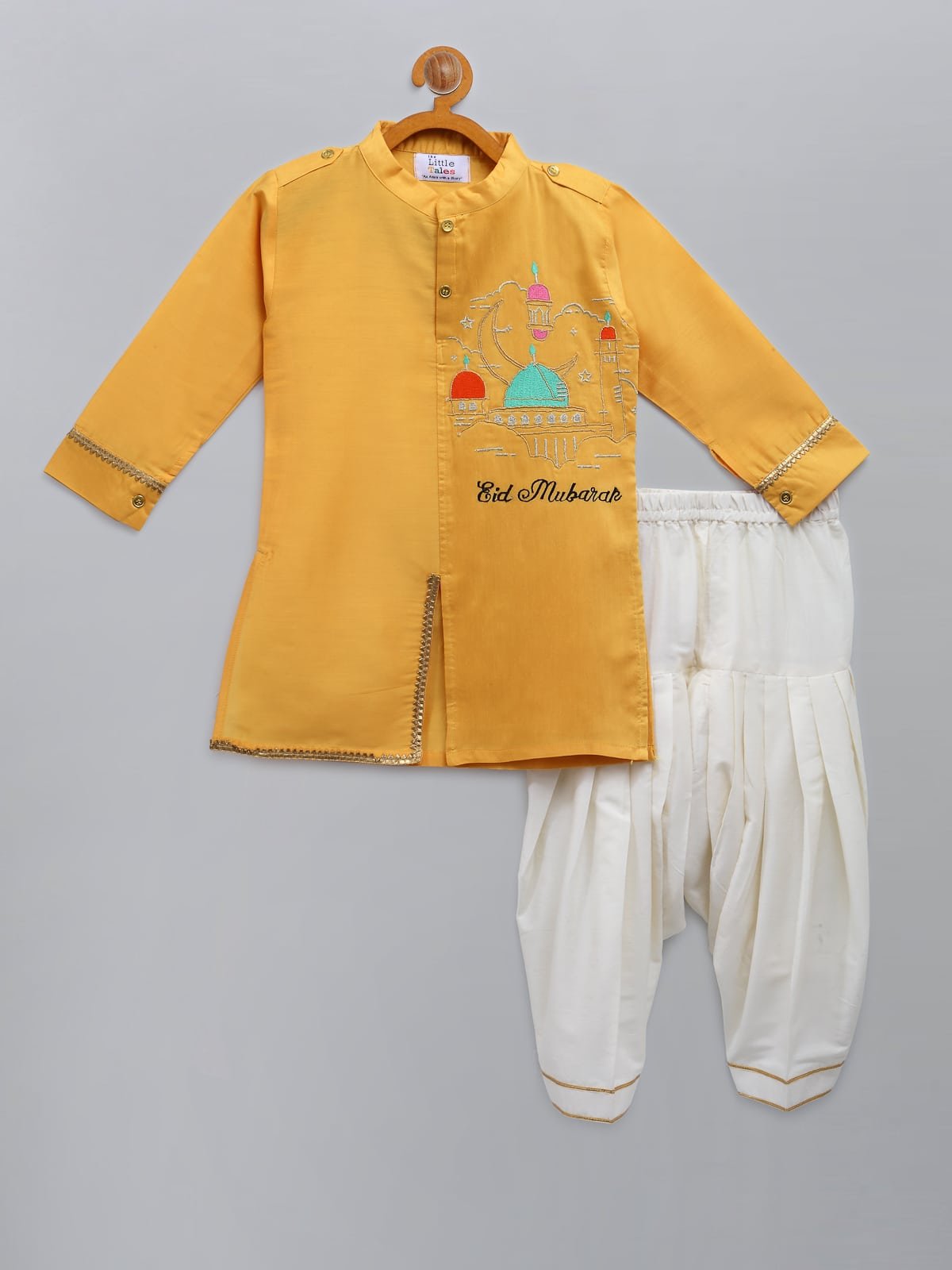 EID MUBARAK EMBROIDERED KURTA WITH SALWAR