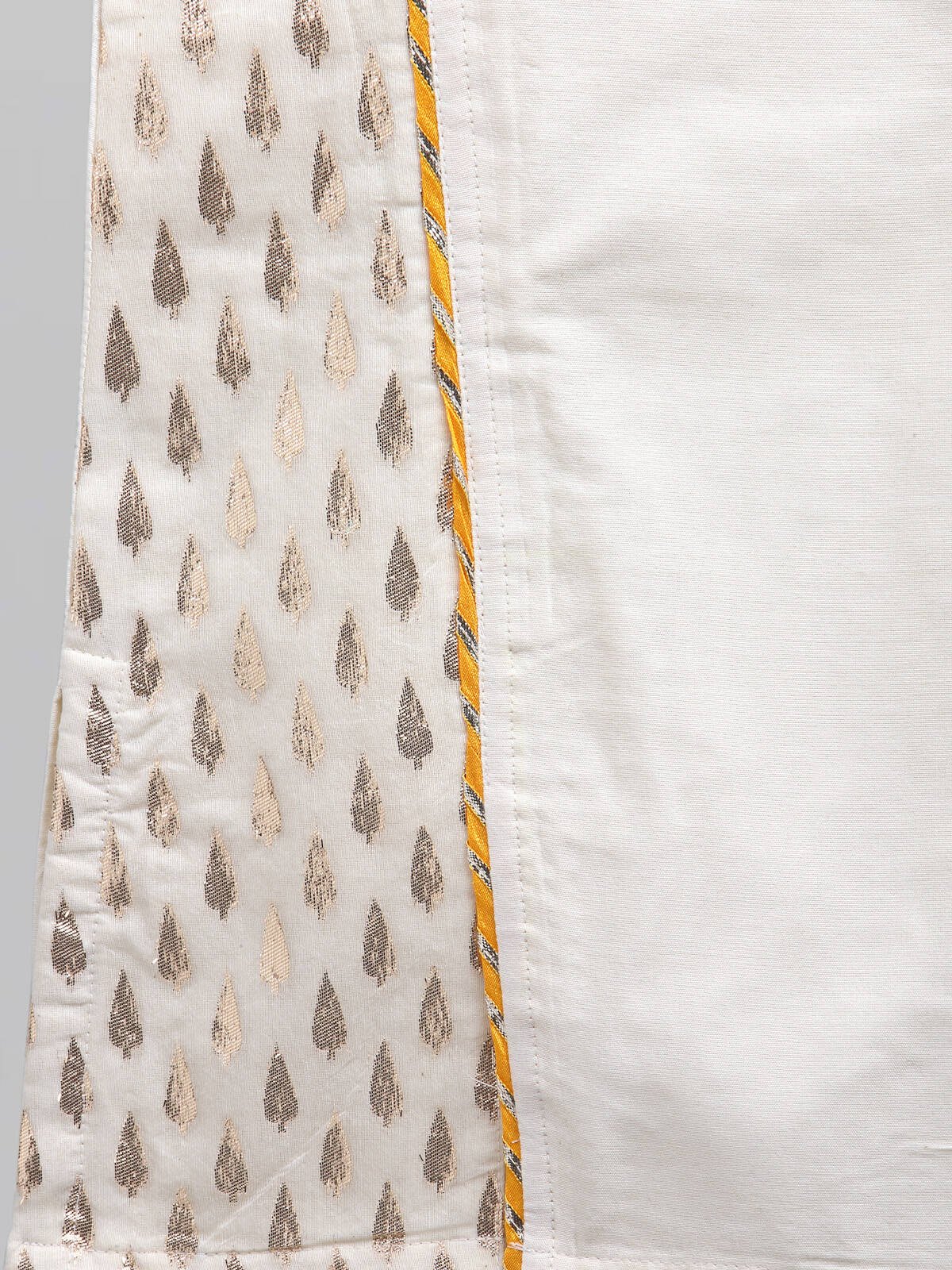 OFF WHITE DIWALI ORNAMENTS EMBROIDERED KURTA PYJAMA SET