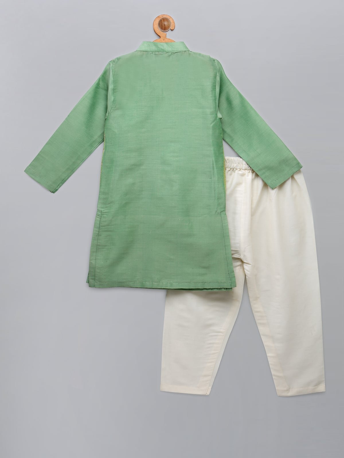 PASTEL GREEN  KURTA WITH ATTACHED JACKET AND PYJAMA