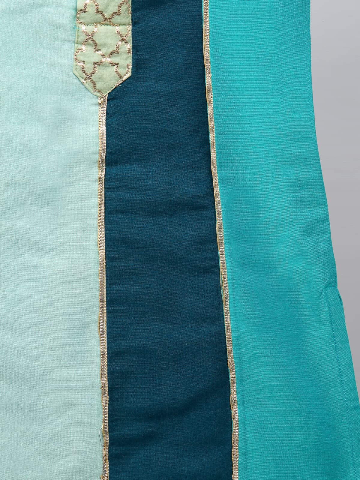 GREEN SHADED SILK KURTA WITH PYJAMA