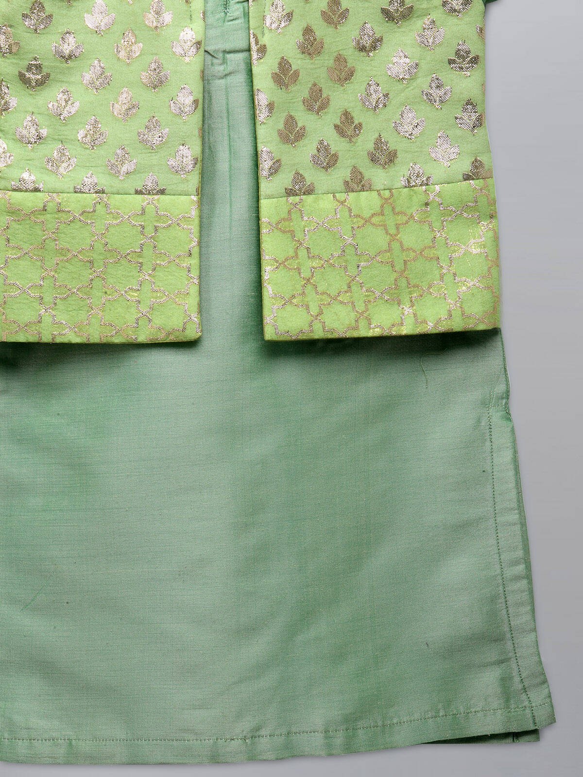 PASTEL GREEN  KURTA WITH ATTACHED JACKET AND PYJAMA