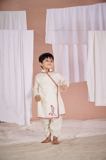 WHITE KRISHNA DHOTI SET