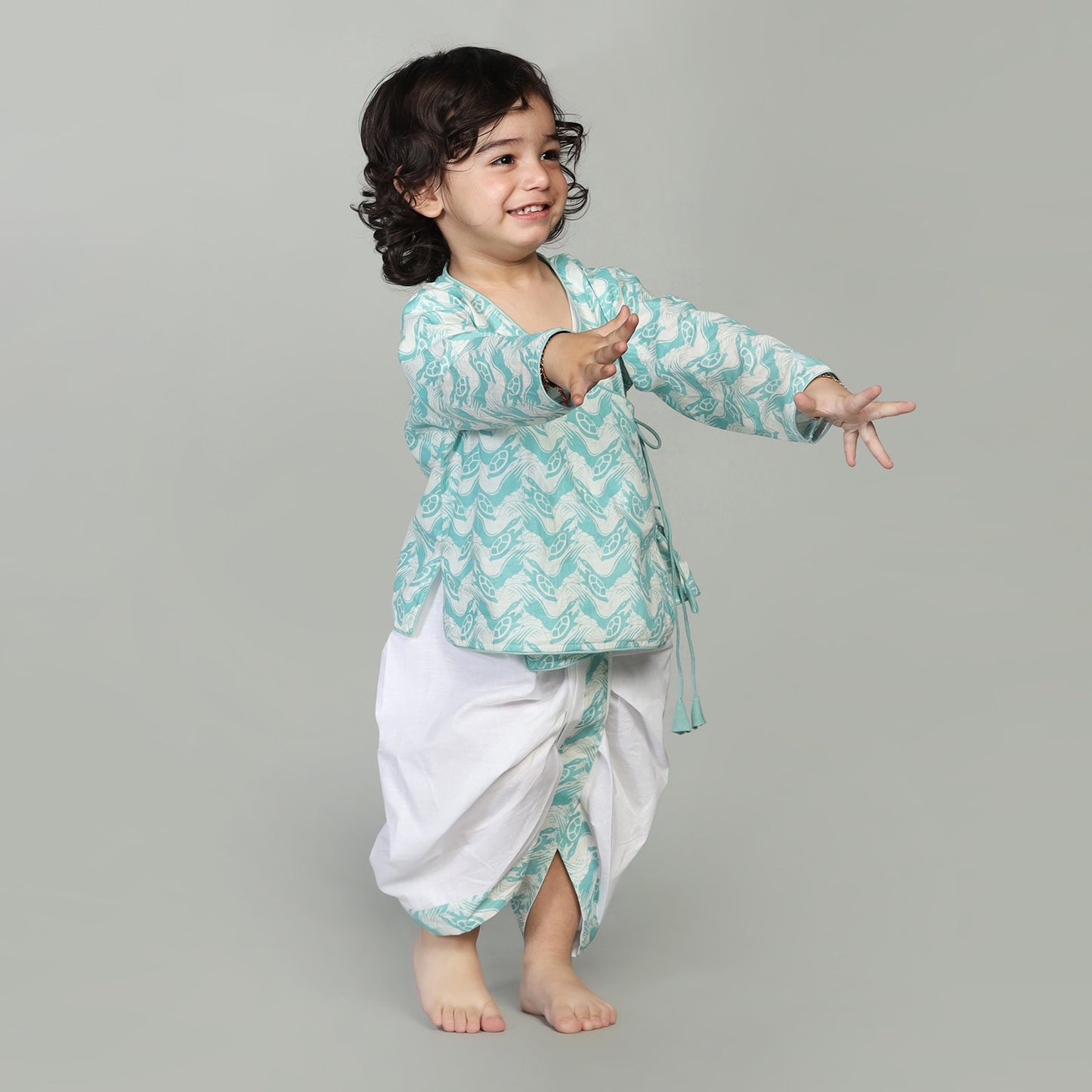 COTTON PRINTED ANGARKHA WITH DHOTI