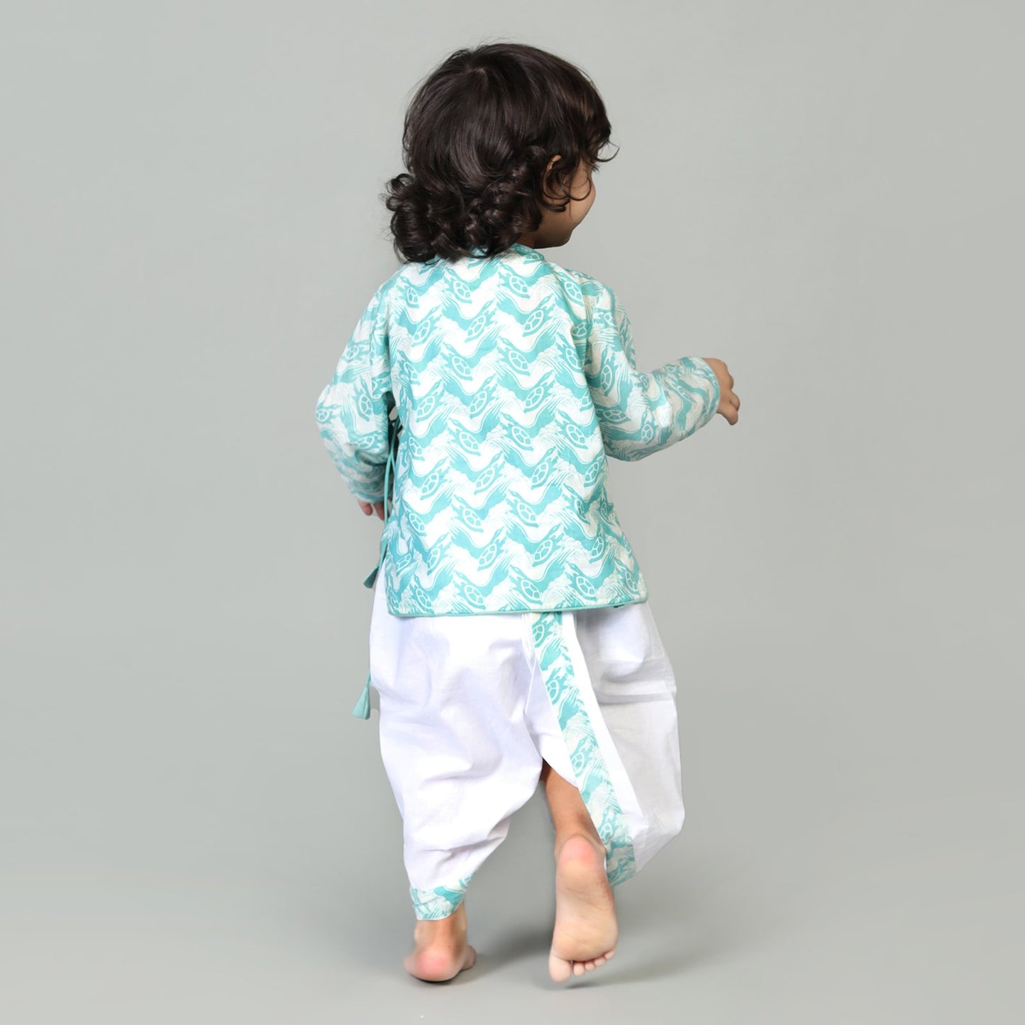 COTTON PRINTED ANGARKHA WITH DHOTI