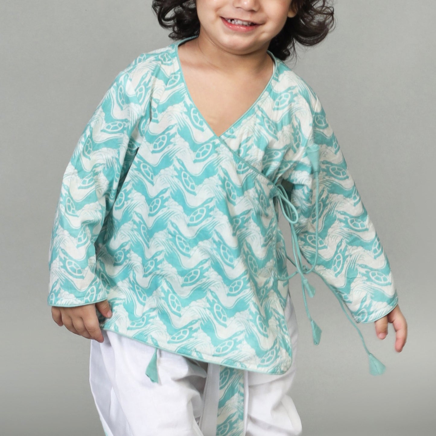 COTTON PRINTED ANGARKHA WITH DHOTI