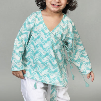 COTTON PRINTED ANGARKHA WITH DHOTI