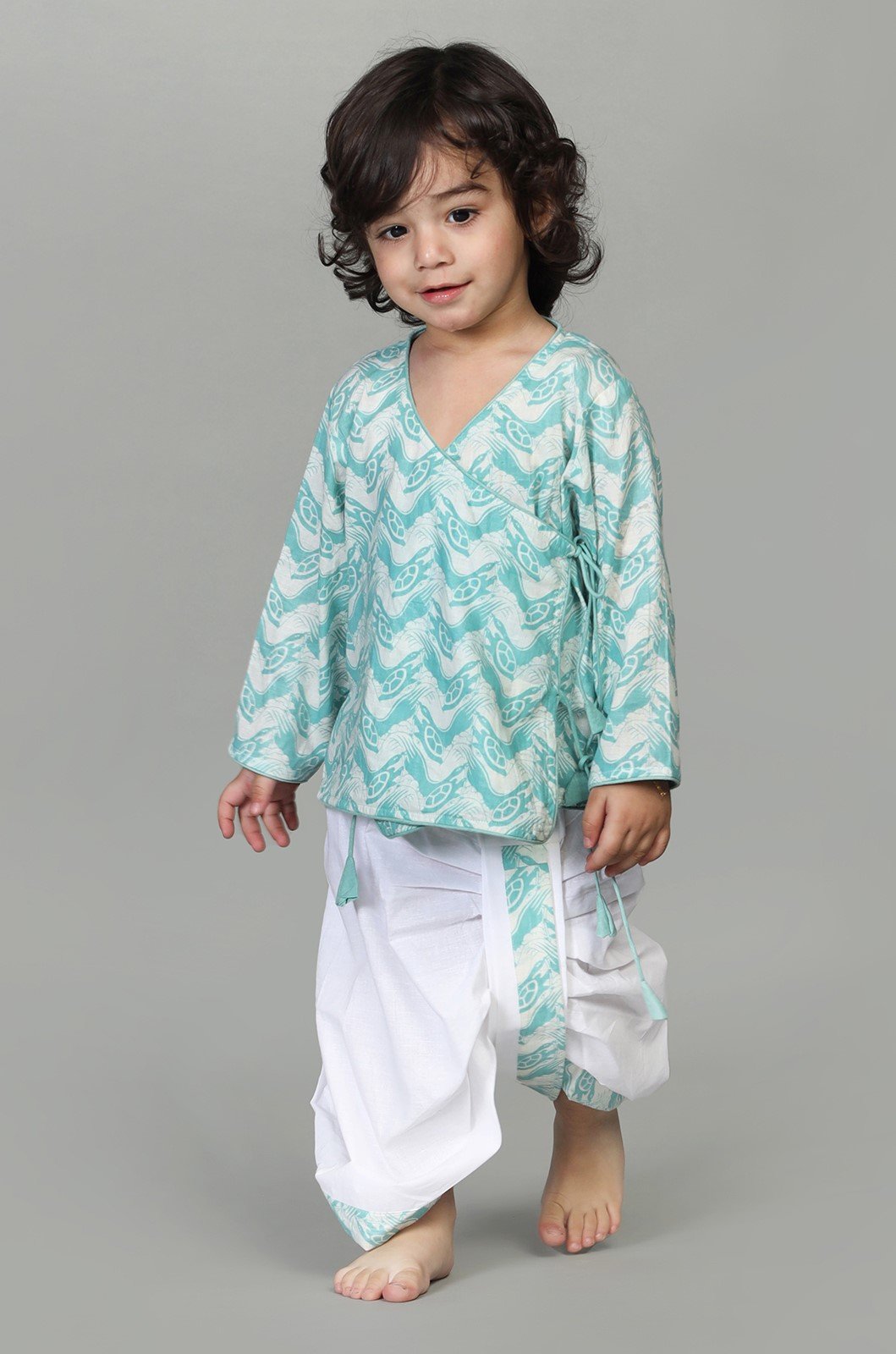 COTTON PRINTED ANGARKHA WITH DHOTI
