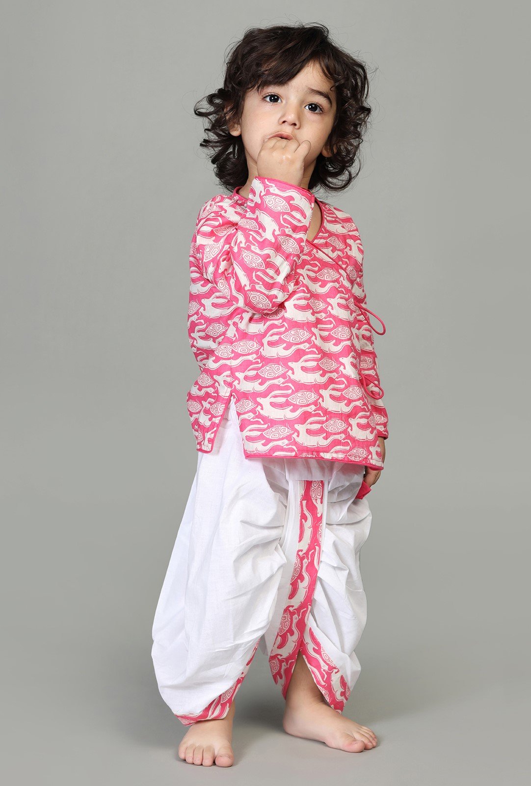 COTTON PRINTED ANGARKHA WITH DHOTI