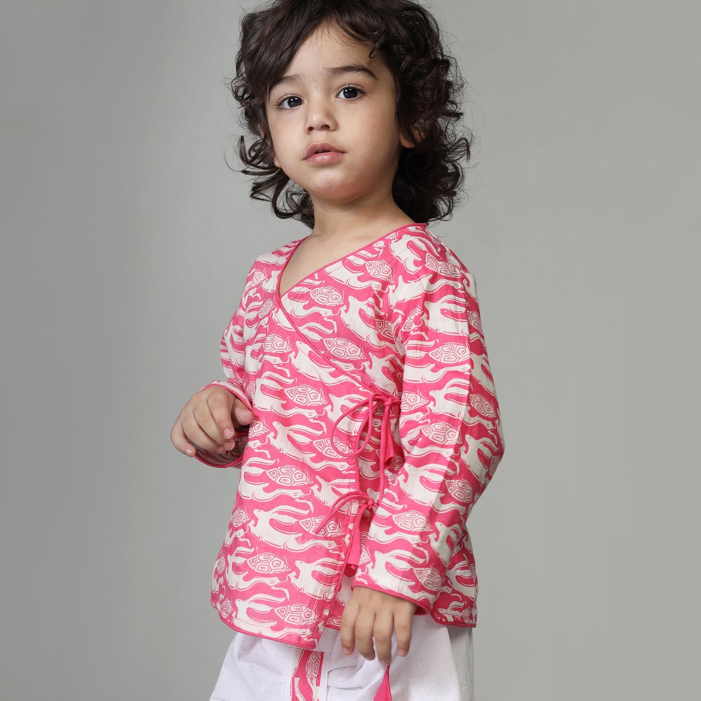 COTTON PRINTED ANGARKHA WITH DHOTI