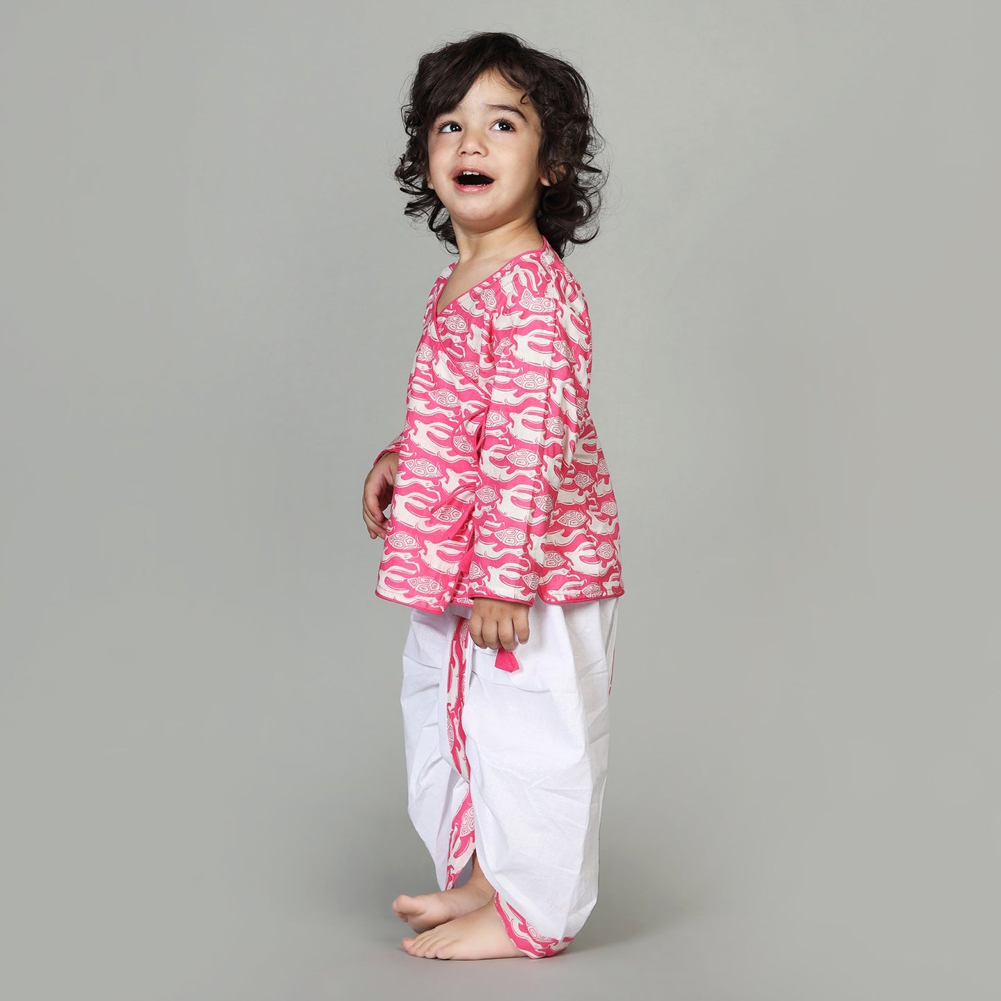 COTTON PRINTED ANGARKHA WITH DHOTI