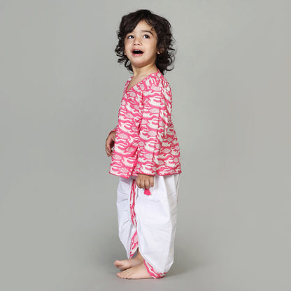 COTTON PRINTED ANGARKHA WITH DHOTI