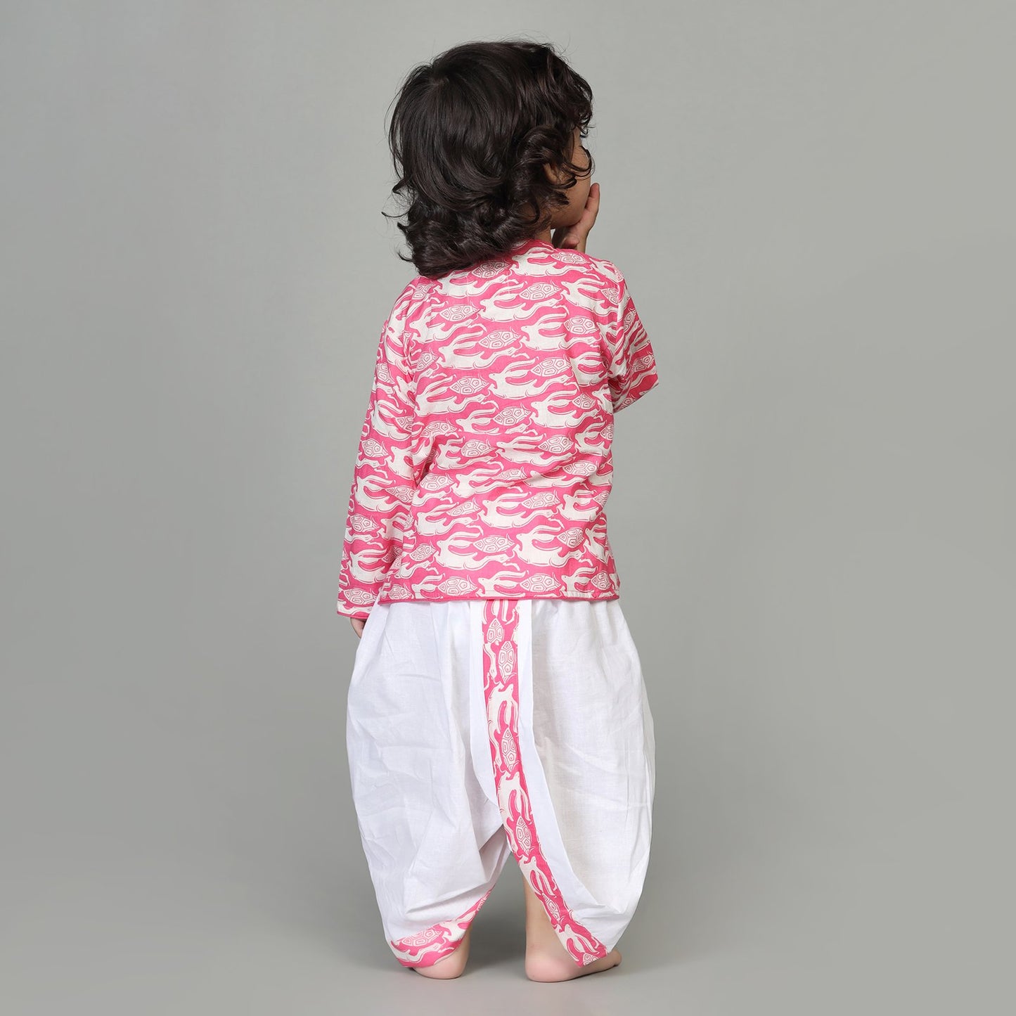 COTTON PRINTED ANGARKHA WITH DHOTI