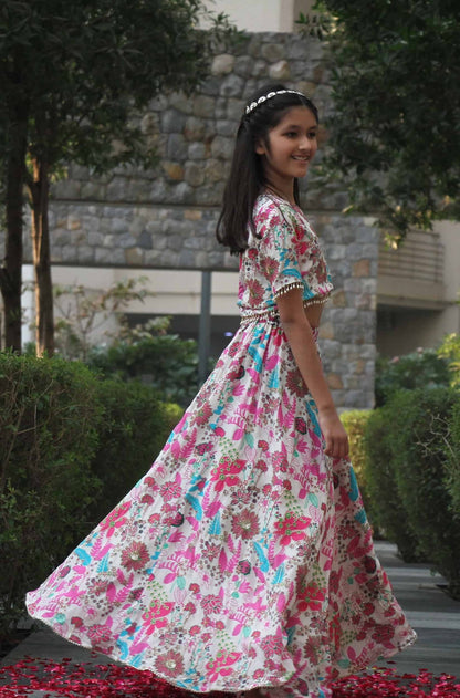 MULTICOLOR FLORAL LEHENGA SET