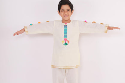 WATER GUN EMBROIDERED  KURTA PYJAMA SET