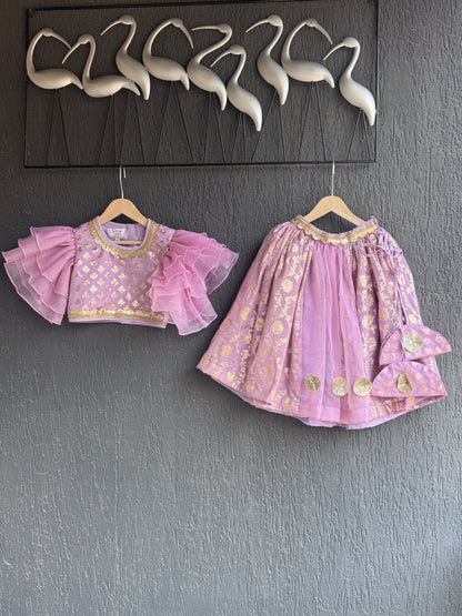 LEVENDER FRILL LEHNGA SET