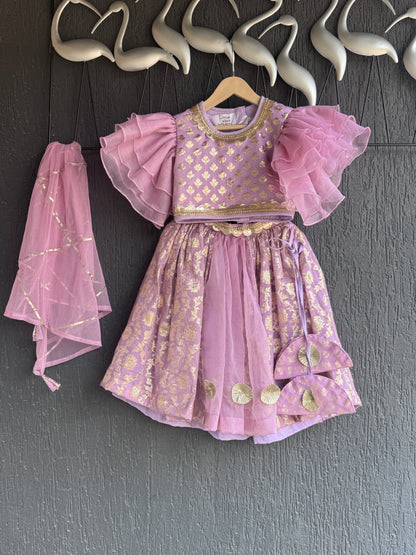 LEVENDER FRILL LEHNGA SET