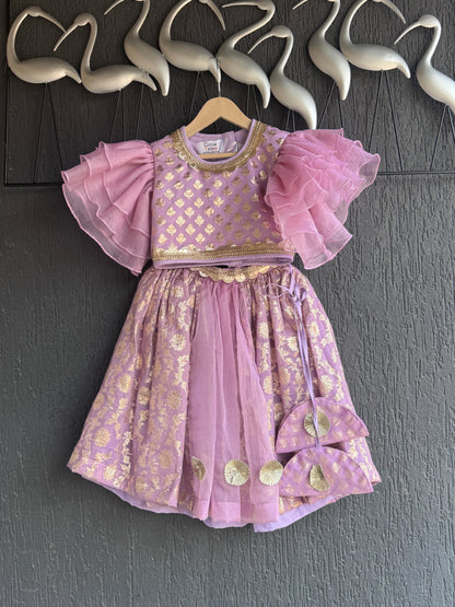 LEVENDER FRILL LEHNGA SET