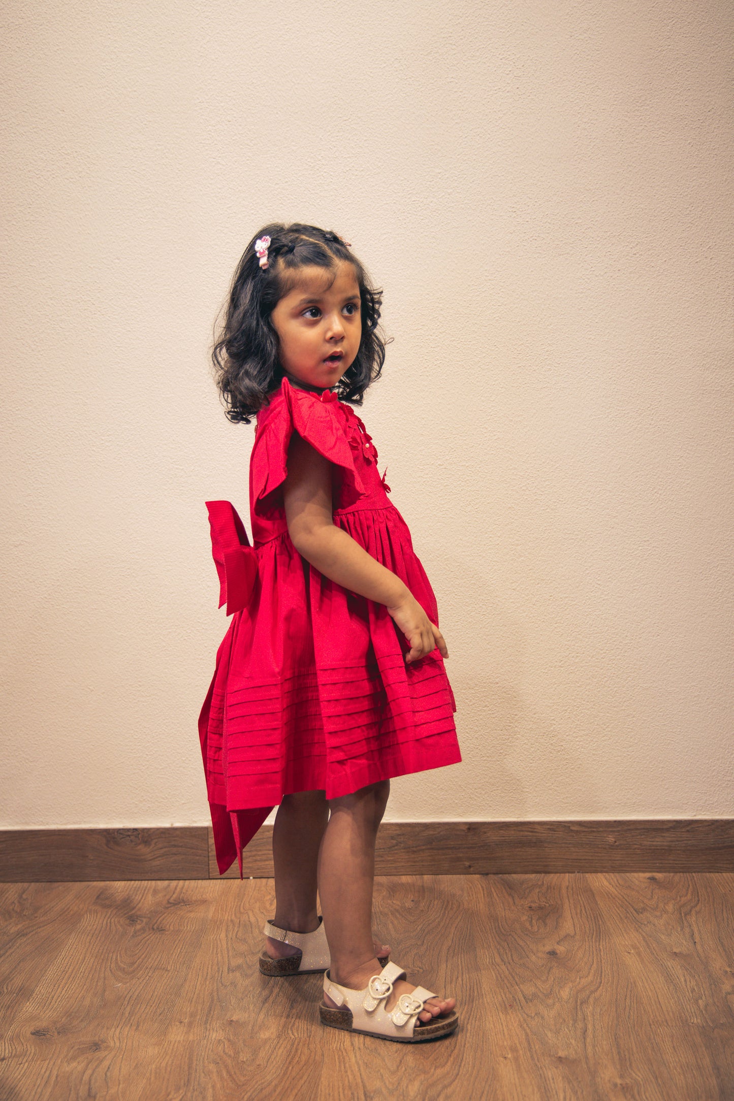 RASPBERRY PINK FROCK WITH BOW